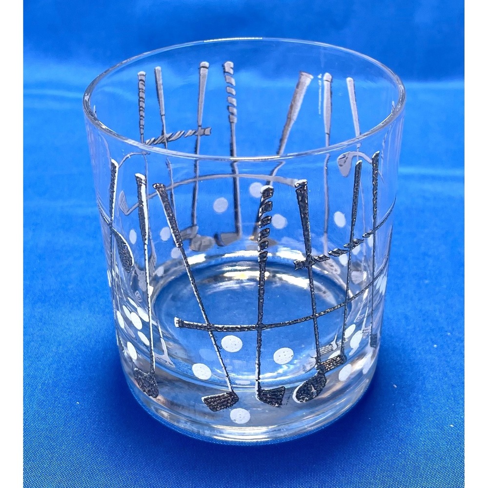 Georges Briard Rocks Whiskey Old‎ Fashion Glass Golf 22k Gold